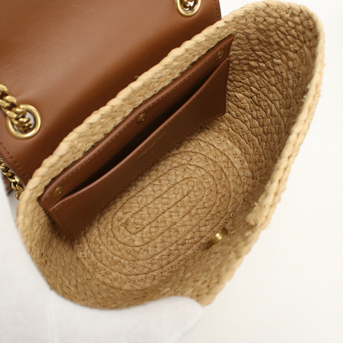 SAINT LAURENT – Manon Mini Basket Bag – Raffia & Leather Beige – Madagascar – 100% Authentic Previously Owned Very Good Condition ~43% Off MSRP