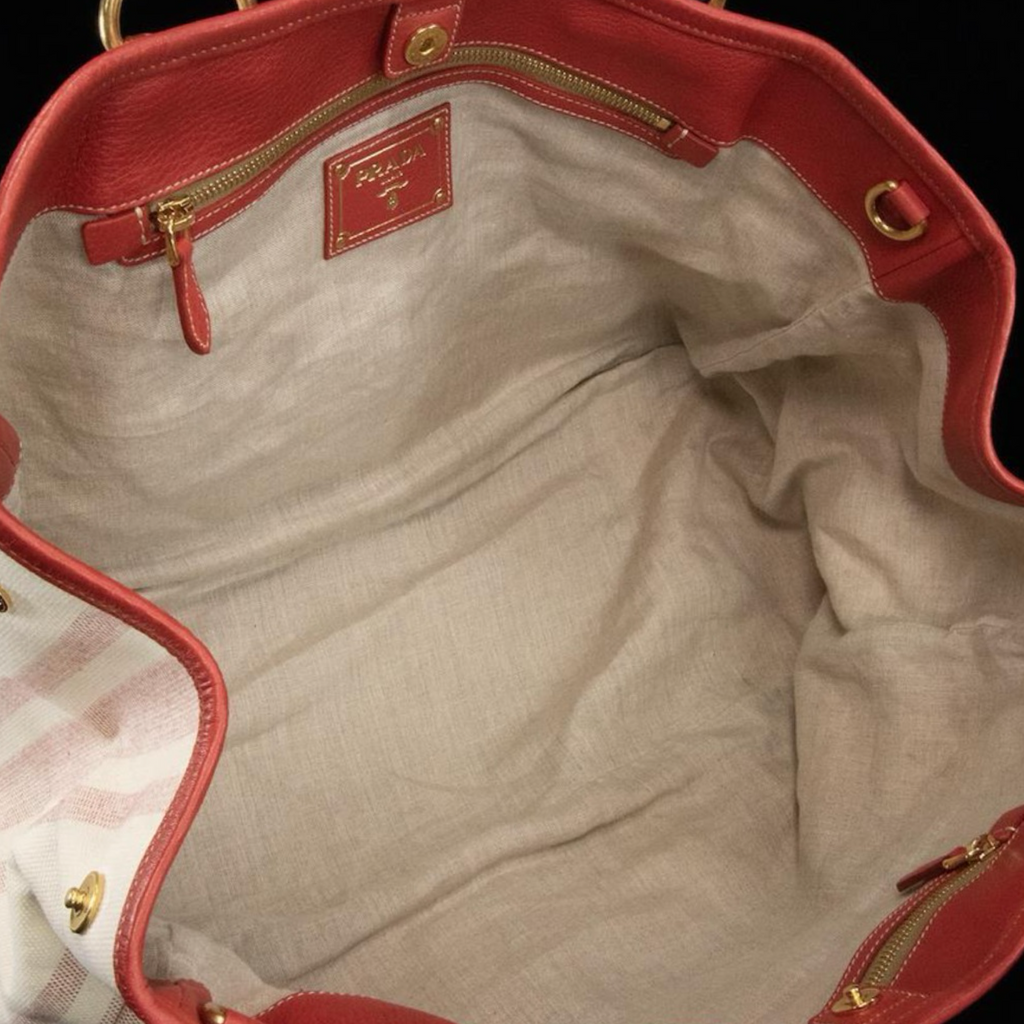 Prada Canapa Canvas Tote Bag Previously Owned Authentic