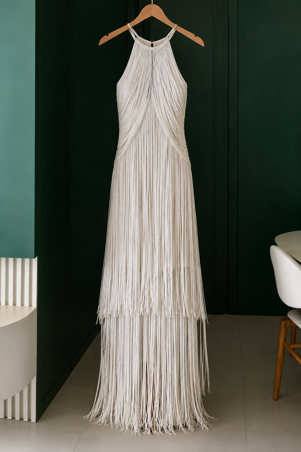 Women’s Fringe Halter Maxi Dress| Sleeveless Tassel Evening Gown | Resort & Cocktail Dress | NEW Colours