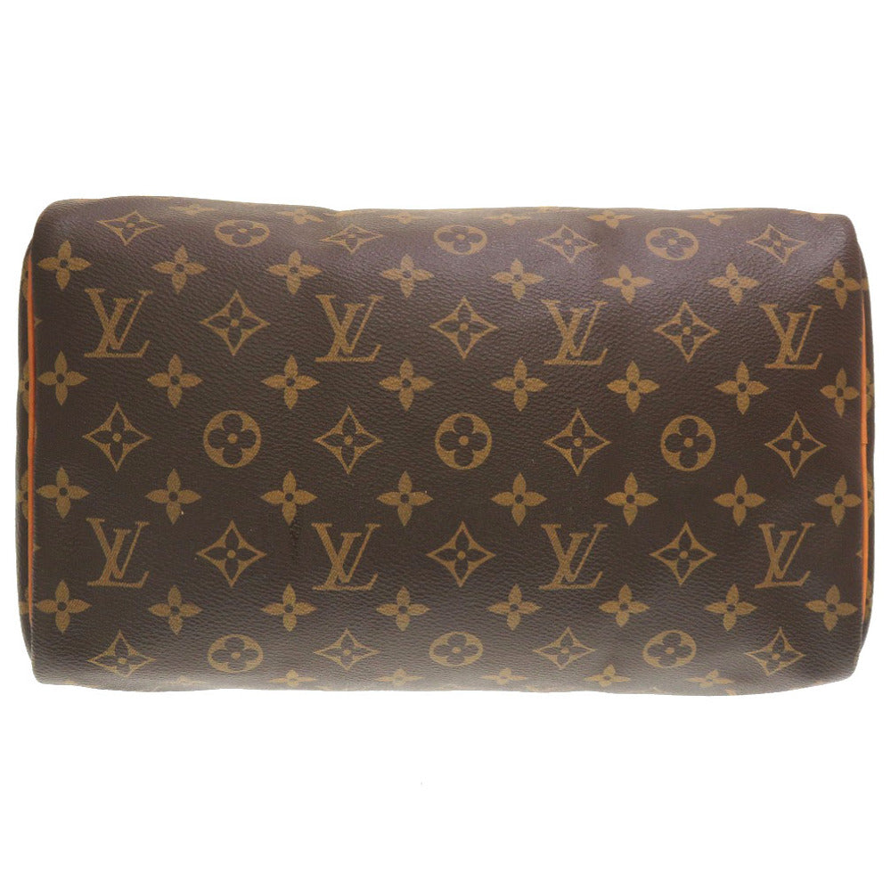 LOUIS VUITTON – Speedy 30 Satchel Brown Monogram Coated Canvas with Vachetta Leather Trim, Gold-tone hardware