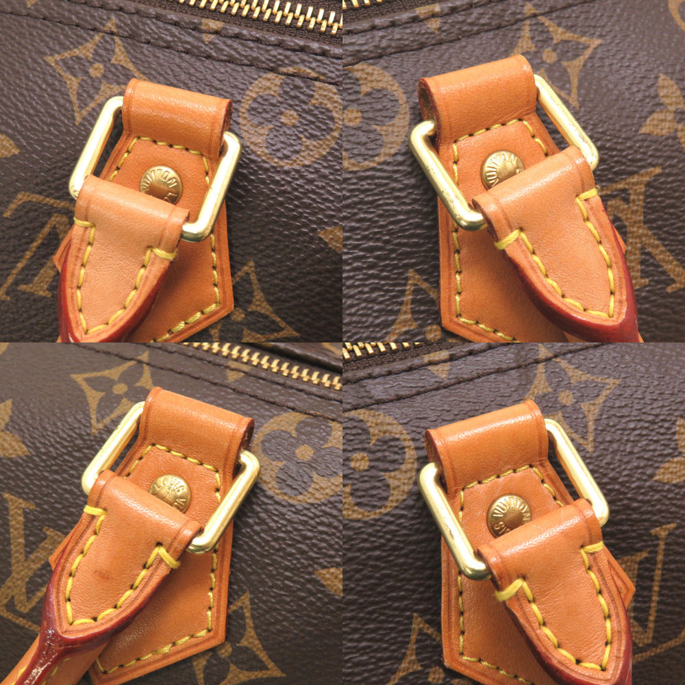 LOUIS VUITTON – Speedy 30 Satchel Brown Monogram Coated Canvas with Vachetta Leather Trim, Gold-tone hardware