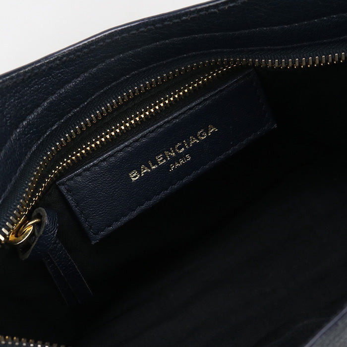 BALENCIAGA – Classic Navy Leather 2WAY Handbag – Women – 100% Authentic Pre-Owned – AB Condition ~31% Total Savings