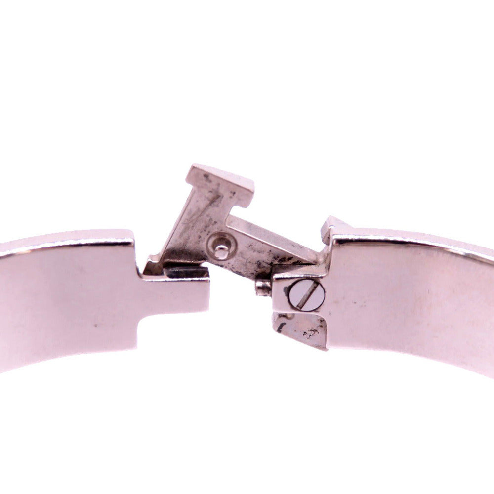 Hermès Clic Clac H Bracelet PM in Pink Enamel with Palladium-Plated Hardware