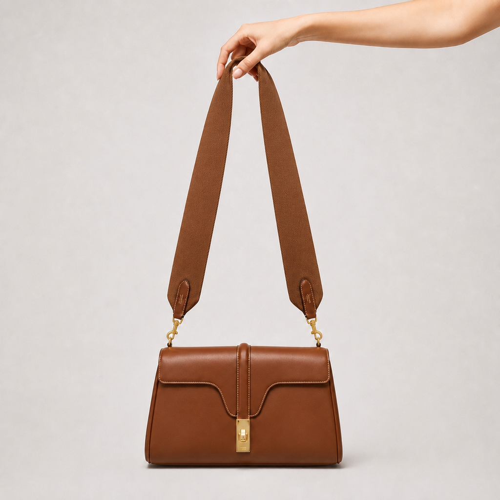 CELINE Teen Soft 16 Suede Leather Shoulder Bag Tan Gold Hardware – Authentic Previously Owned