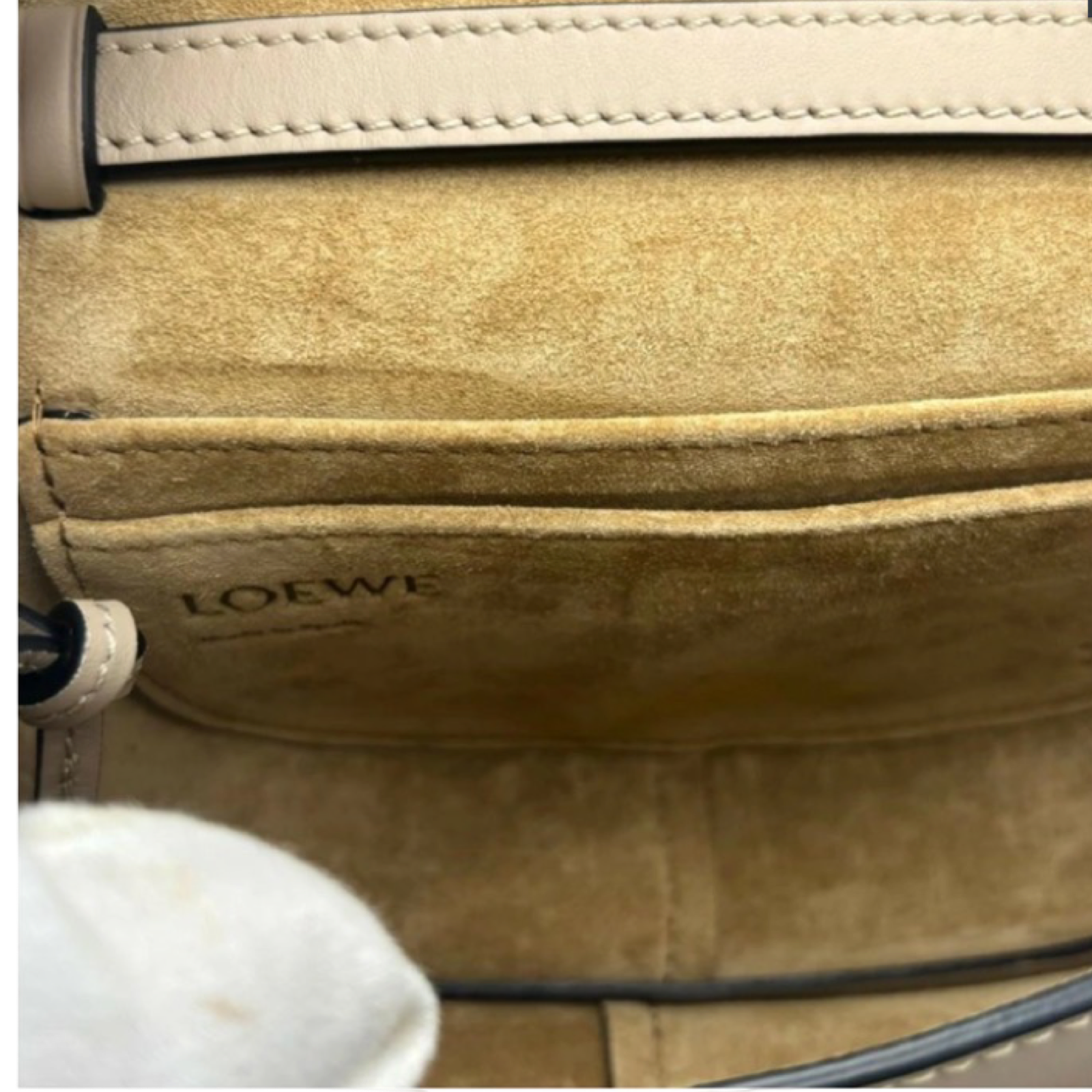 LOEWE Gate Dual Mini Beige Leather Bag Previously Loved Authentic