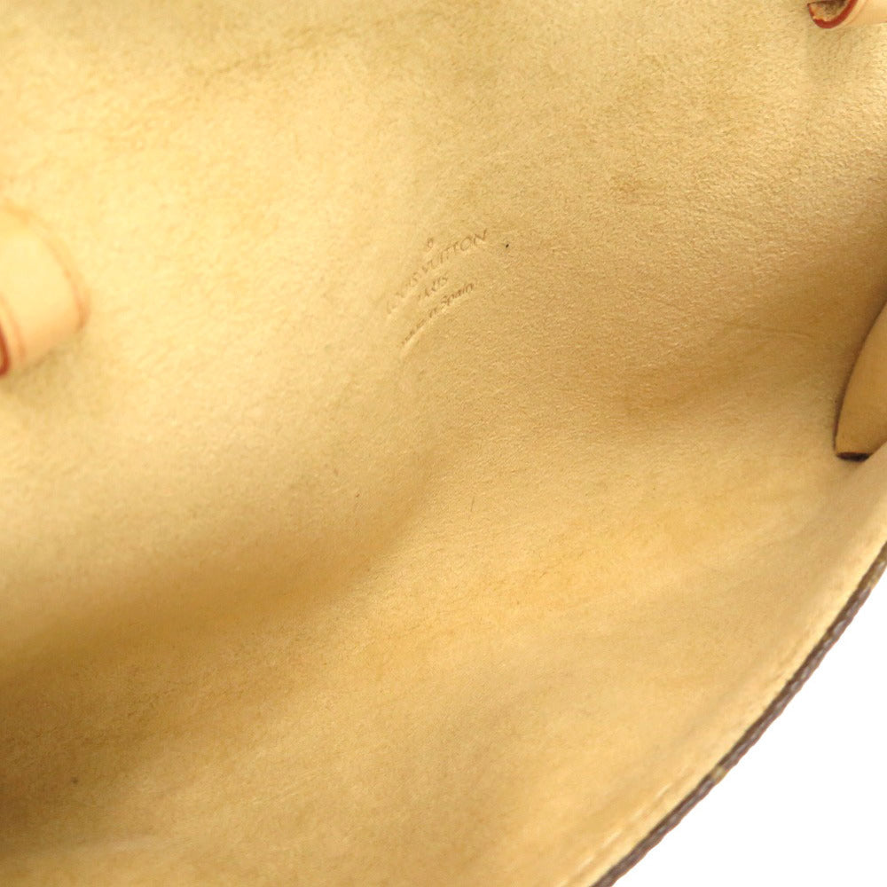 LOUIS VUITTON – Pochette Twin PM Brown Monogram Canvas with Vachetta Leather Trim