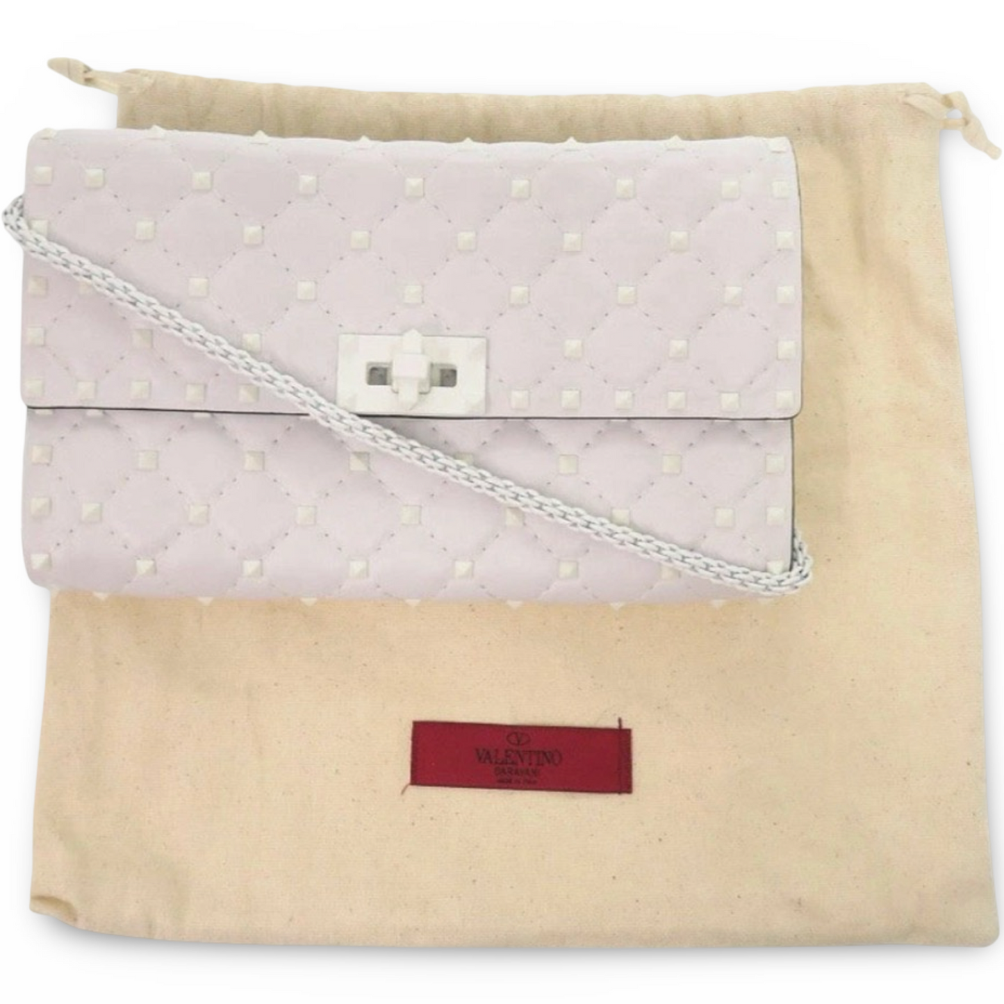 Valentino Garavani Rockstud Leather Shoulder Bag White – Like New | L’LUXE Authentic’s