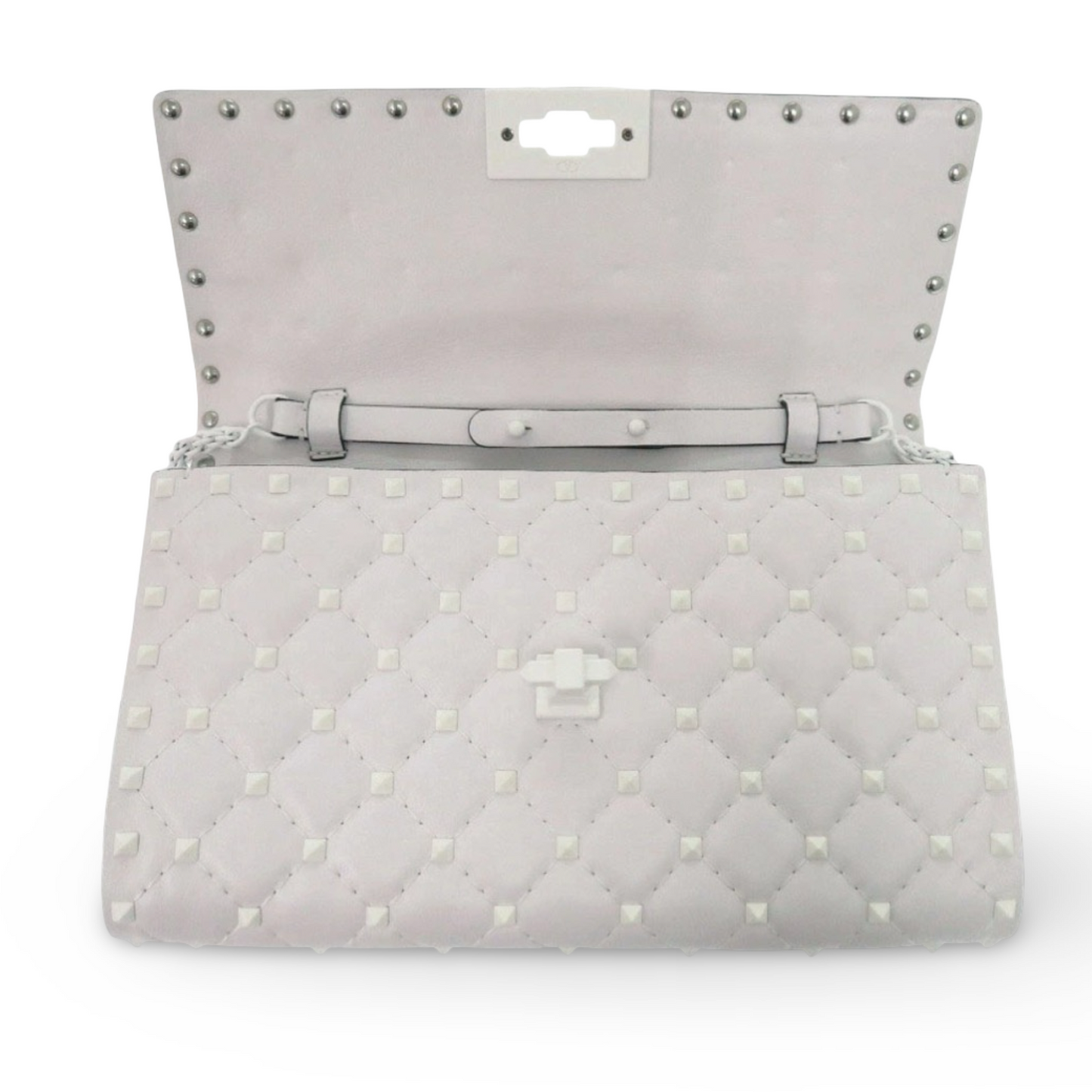 Valentino Garavani Rockstud Leather Shoulder Bag White – Like New | L’LUXE Authentic’s