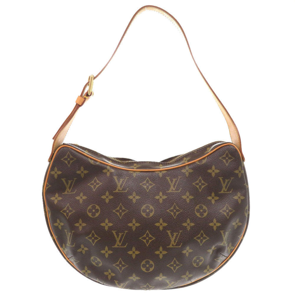 LOUIS VUITTON – Croissant MM Brown Monogram Canvas with Vachetta Leather Trim