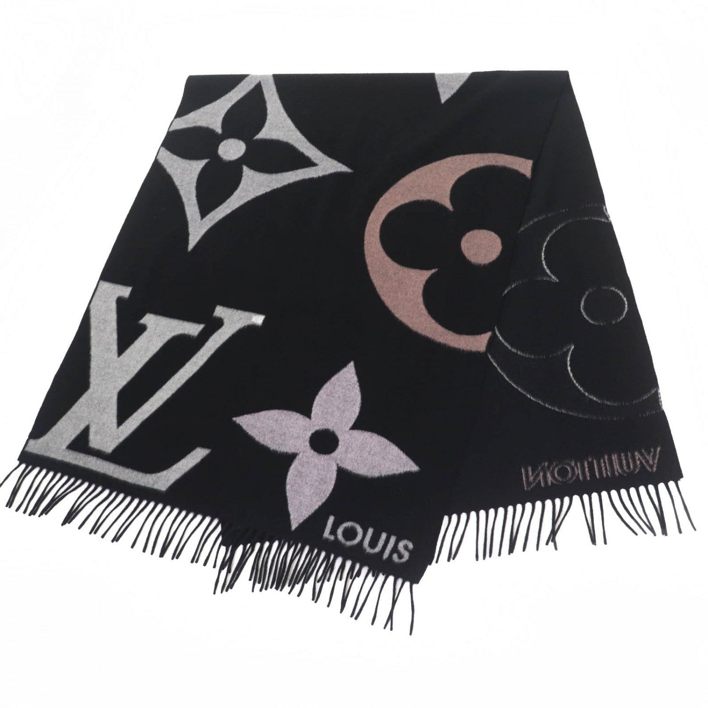 LOUIS VUITTON – Echarpe “The Ultimate Muffler” Scarf – Noir Cashmere/Wool – Made in Italy – 100% Authentic ✨Pre-Owned Excellent Condition ~28% Off MSRP
