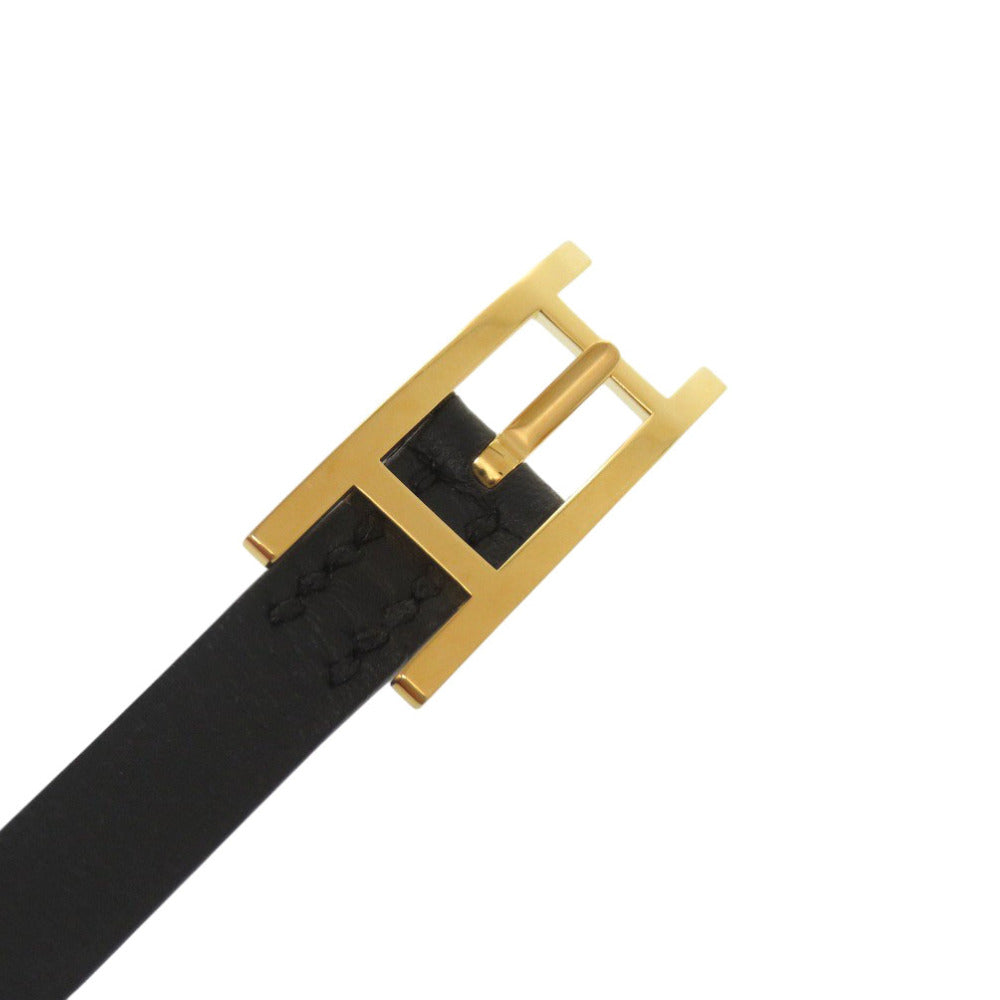 HERMÈS Beapi de Bourtour Double Tour Bracelet Black Swift Leather