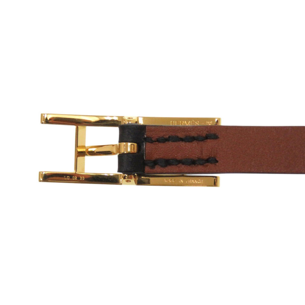 HERMÈS Beapi de Bourtour Double Tour Bracelet Black Swift Leather