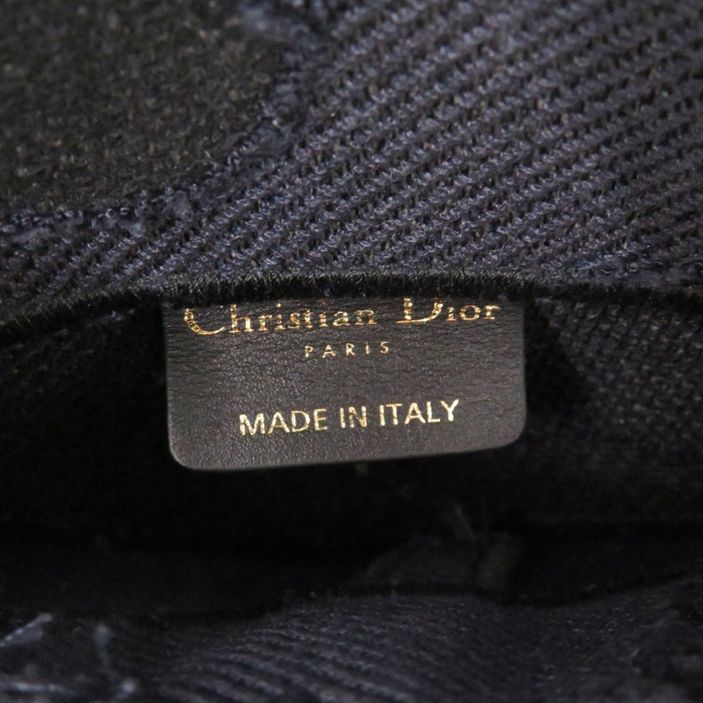 Christian Dior      Navy Blue Canvas with Gold-Tone Hardware Waist Bag