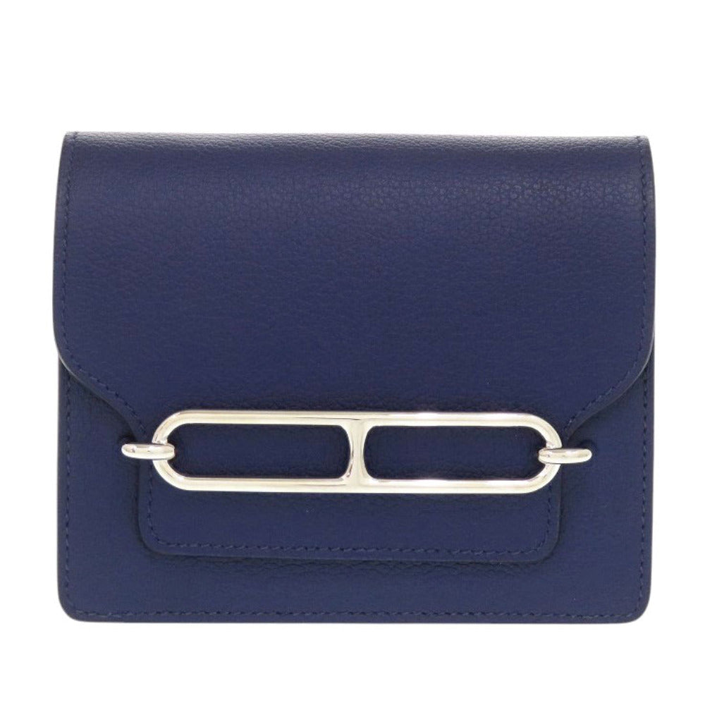HERMÈS Lovis Mini Coin Case – Evercolor Leather in Blue Saphir