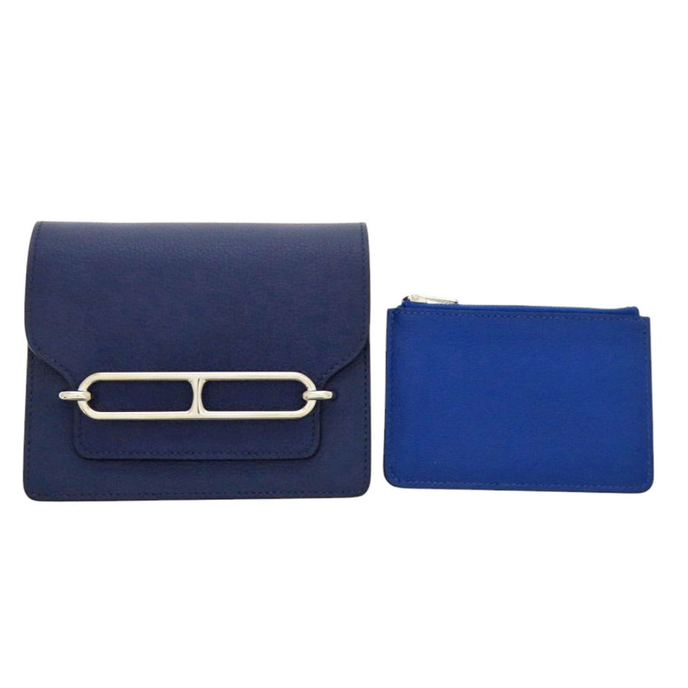 HERMÈS Lovis Mini Coin Case – Evercolor Leather in Blue Saphir
