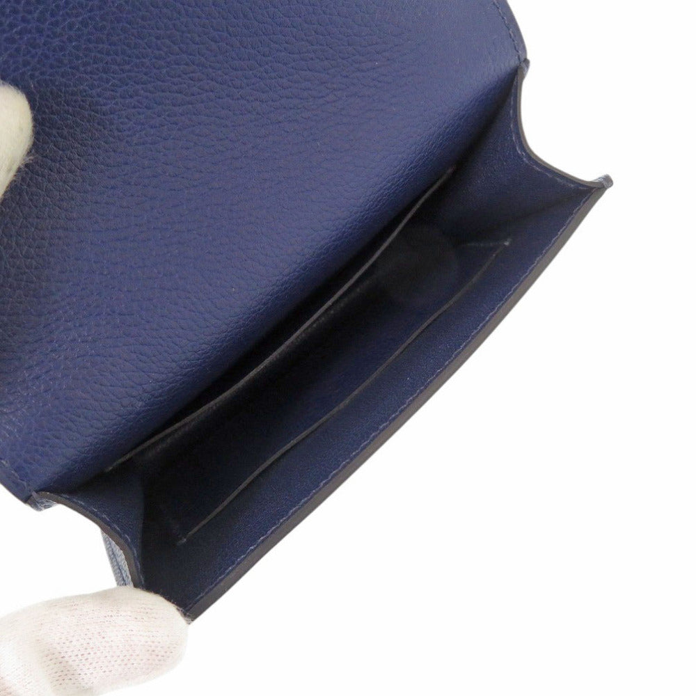 HERMÈS Lovis Mini Coin Case – Evercolor Leather in Blue Saphir