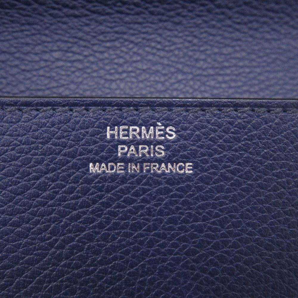 HERMÈS Lovis Mini Coin Case – Evercolor Leather in Blue Saphir