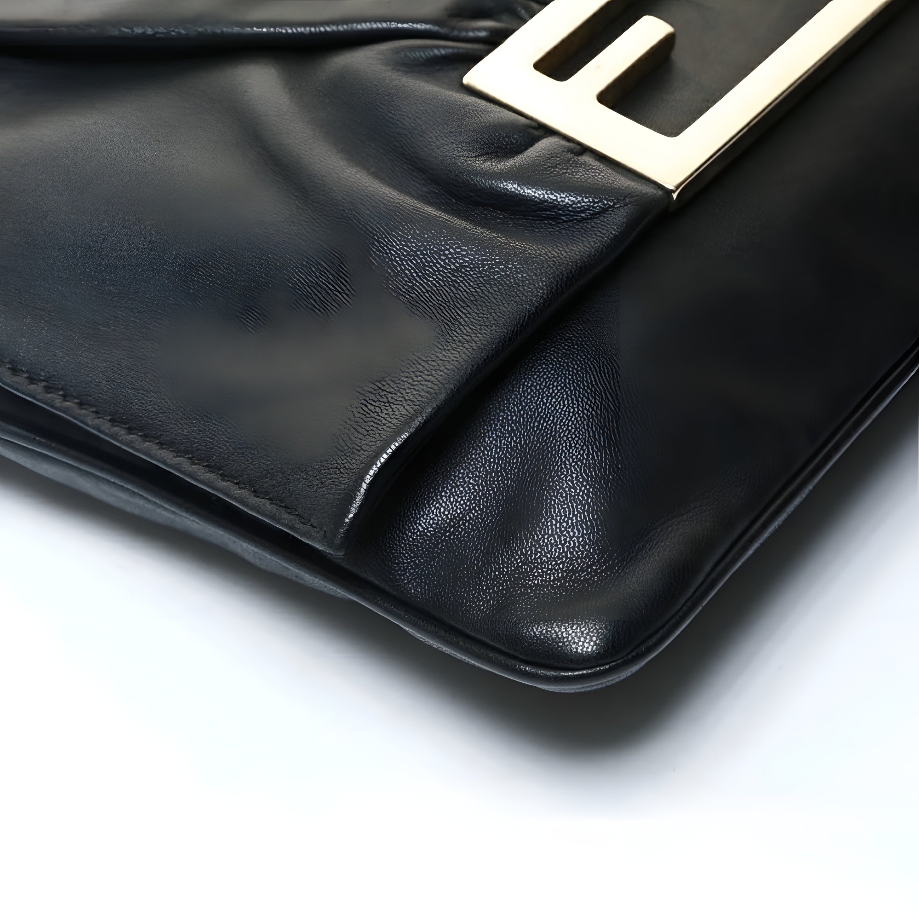 FENDI Bucket 2-Way Leather Clutch Shoulder Bag Authentic Previously Owned