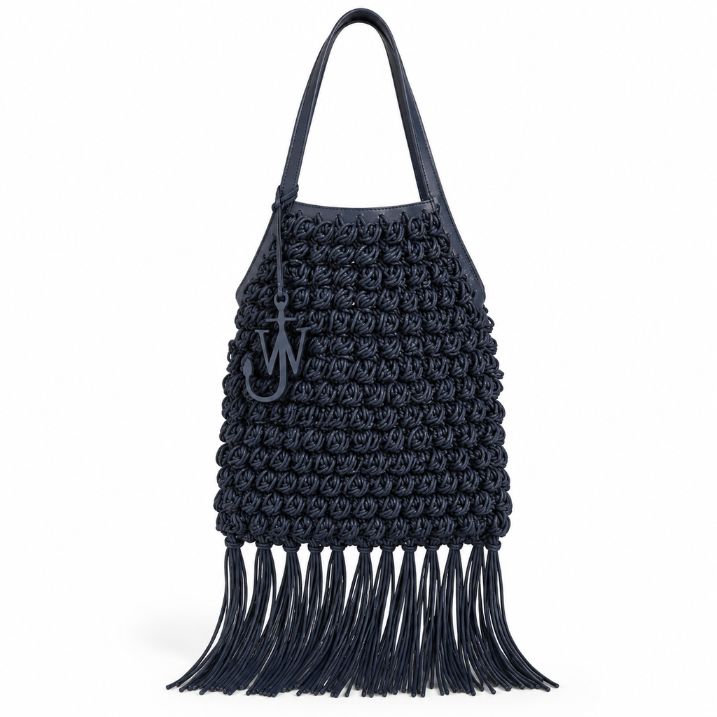 JW Anderson Popcorn Shopper Tote in deep navy Authentic Previously Owned