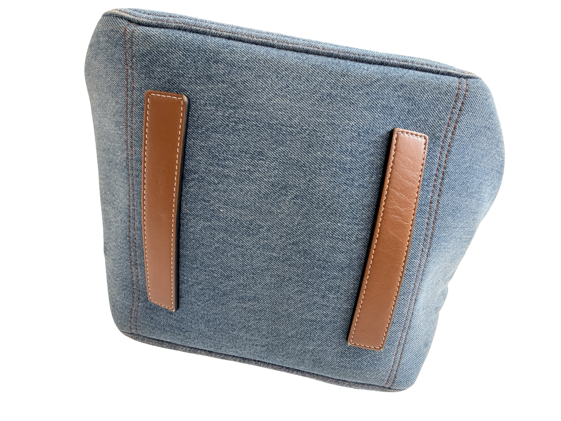 JW Anderson Belt Cabas Denim Tote Bag – Blue & Cognac Authentic Previously Owned