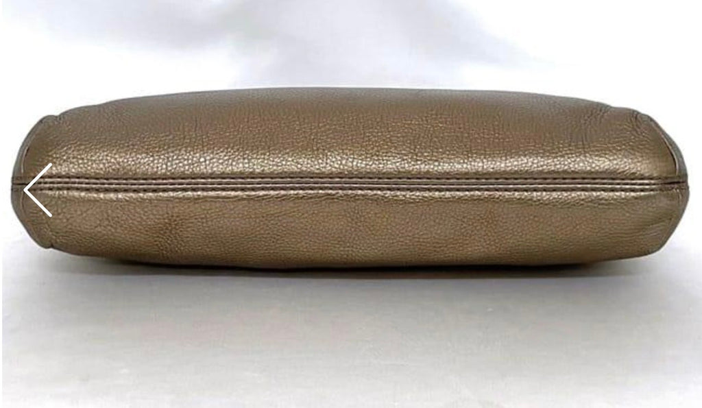 Michael Kors Leather Clutch Bag Brown Gold Hardware Previously Owned Authentic