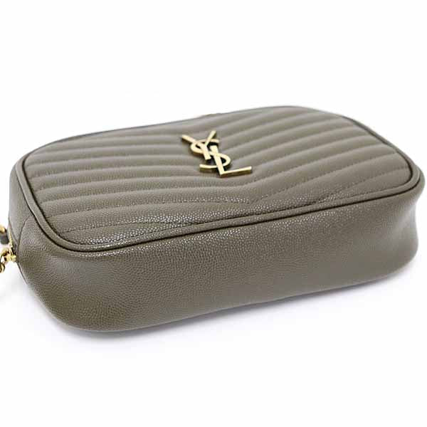 SAINT LAURENT – Lou Mini Camera Bag  – Calfskin Khaki – 100% Authentic Previously Owned Near Pristine Condition