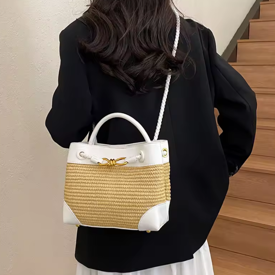 Structured Mini Tote with Woven or Smooth Finish – Multiple Colours – Resort Style (Generic)