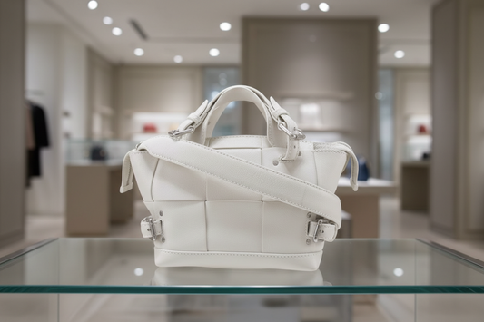 Bottega Veneta Arco Tool Bag Off-White Calfskin Leather –Previously Owned