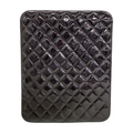 CHANEL Matelassé Patent Leather iPad Case Black Patent Leather with Silver Hardware Authentic Previously Owned