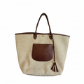 Longchamp Le Pliage Collection Large Basket Tote – Natural Authentic Previously Owned