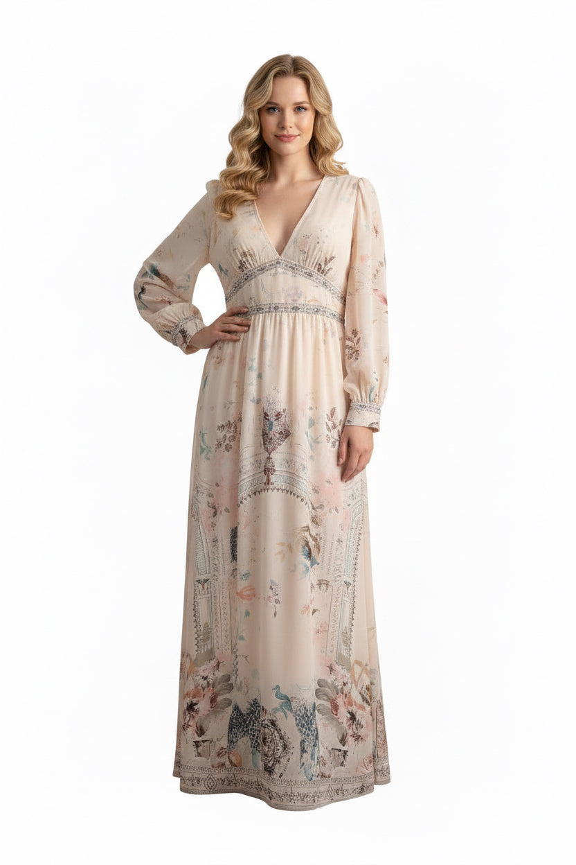 Printed V-Neck Maxi Dress XXL            *Last Chance*