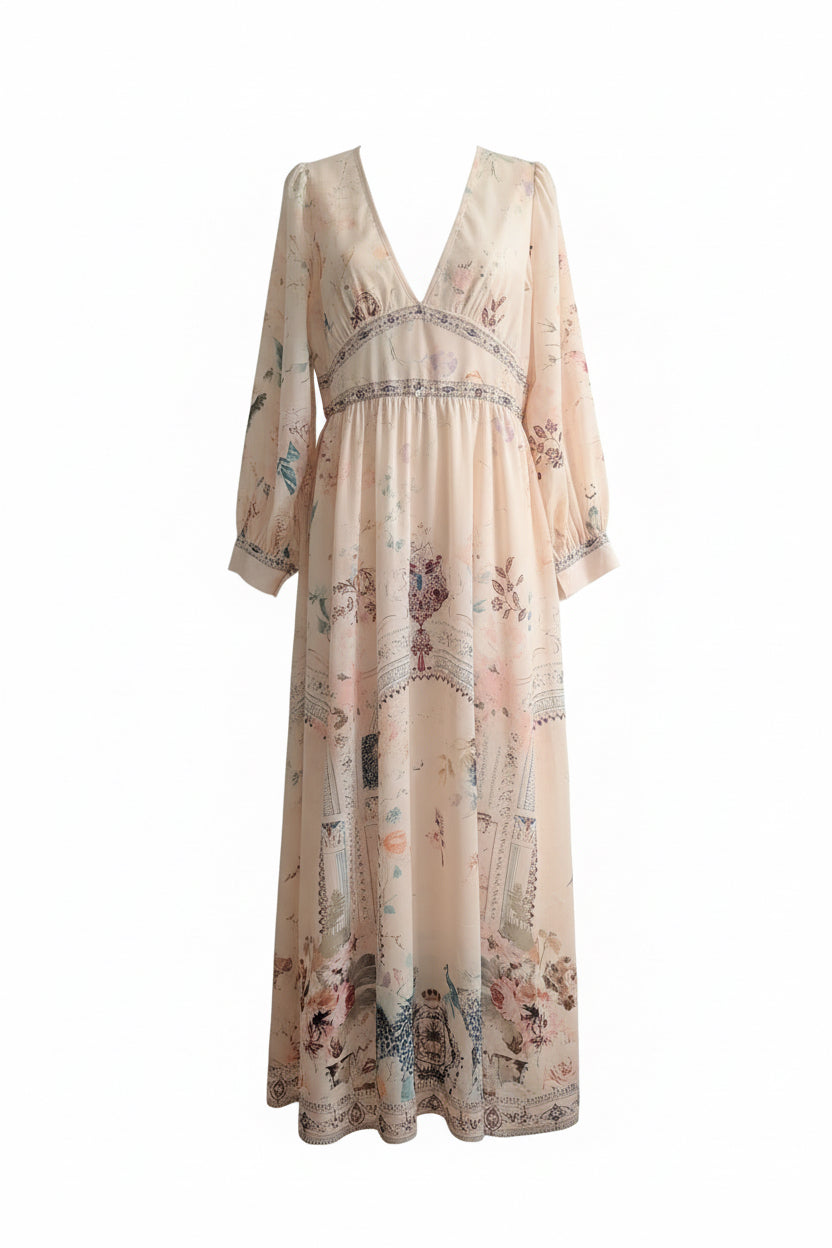 Printed V-Neck Maxi Dress XXL            *Last Chance*