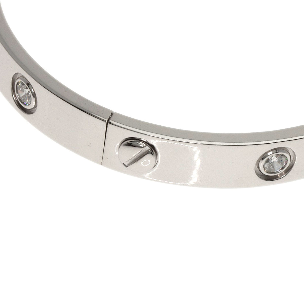 Cartier Love Bracelet Half Diamond #17 with Driver – 18K White Gold –