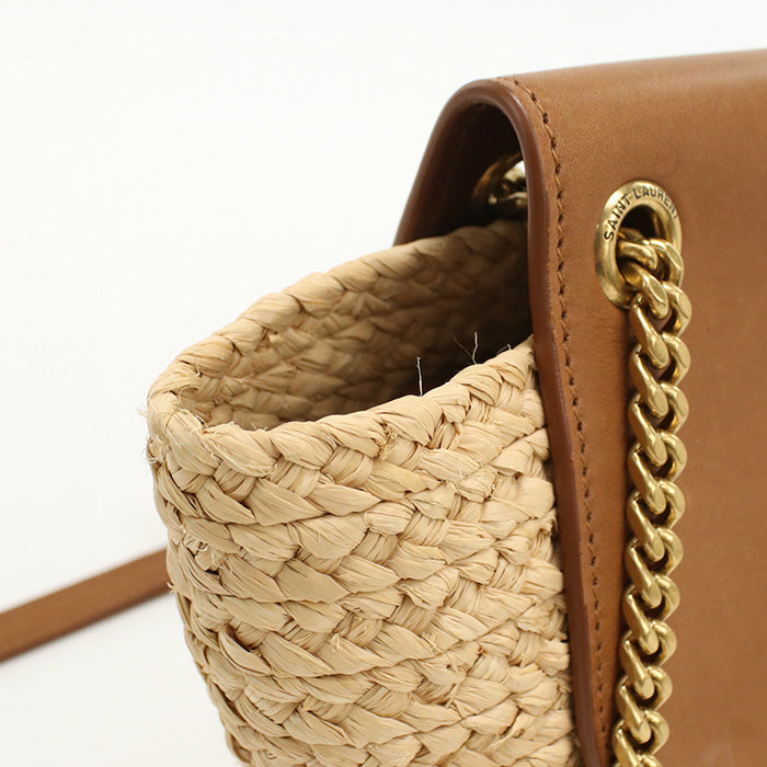 SAINT LAURENT – Manon Mini Basket Bag – Raffia & Leather Beige – Madagascar – 100% Authentic Previously Owned Very Good Condition ~43% Off MSRP