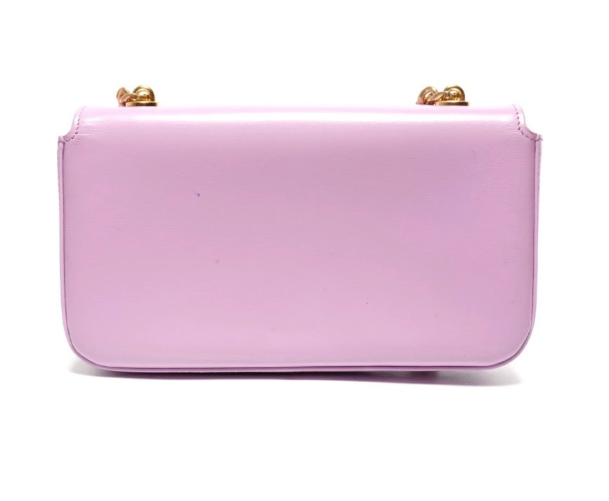 CELINE Triomphe Chain Shoulder Bag Pink Shiny Calfskin | Authentic Previously Owned