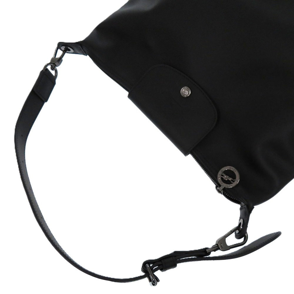 Longchamp – Le Pliage Extra Shoulder Bag – Black Leather –