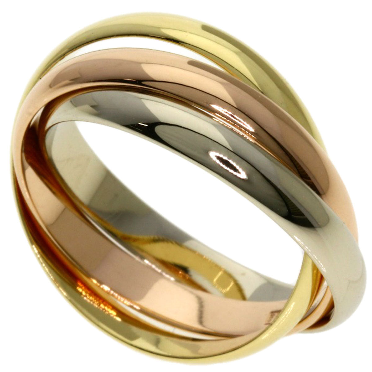 CARTIER Trinity Ring SM #48 18K Yellow, White & Pink Gold