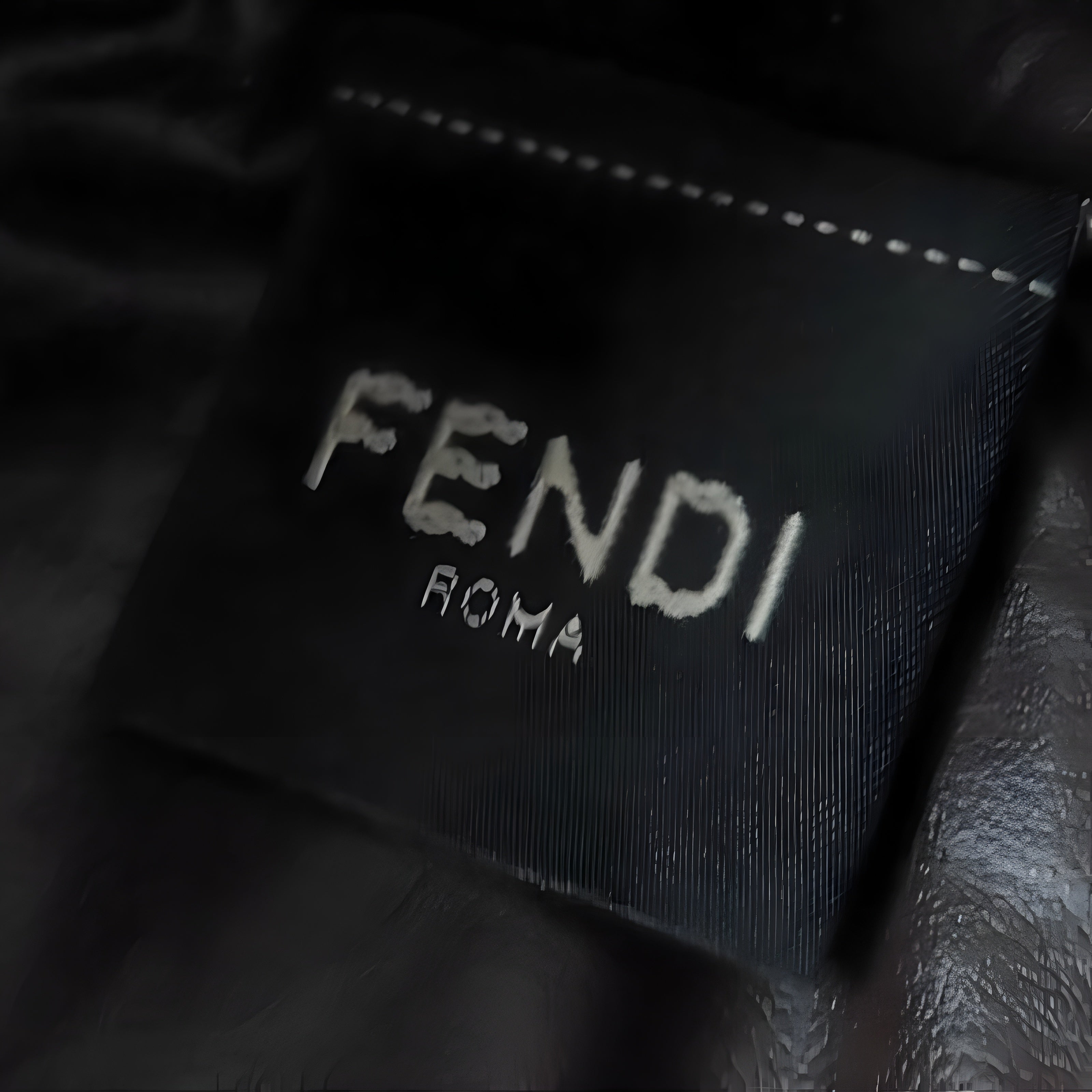 FENDI Bucket Pouch Small FF Motif Embossed Nappa Leather Authentic Previously Owned