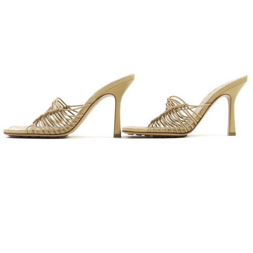 Bottega Veneta Cindy Stretch Sandals Cane Sugar Beige unused Authentic Previously Owned