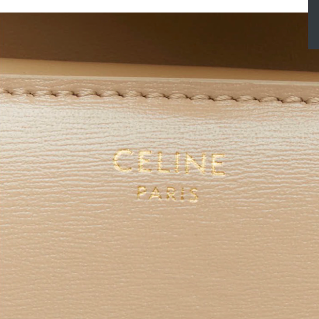 CELINE Triomphe Small Flap Wallet Beige Leather Previously Owned Authentic
