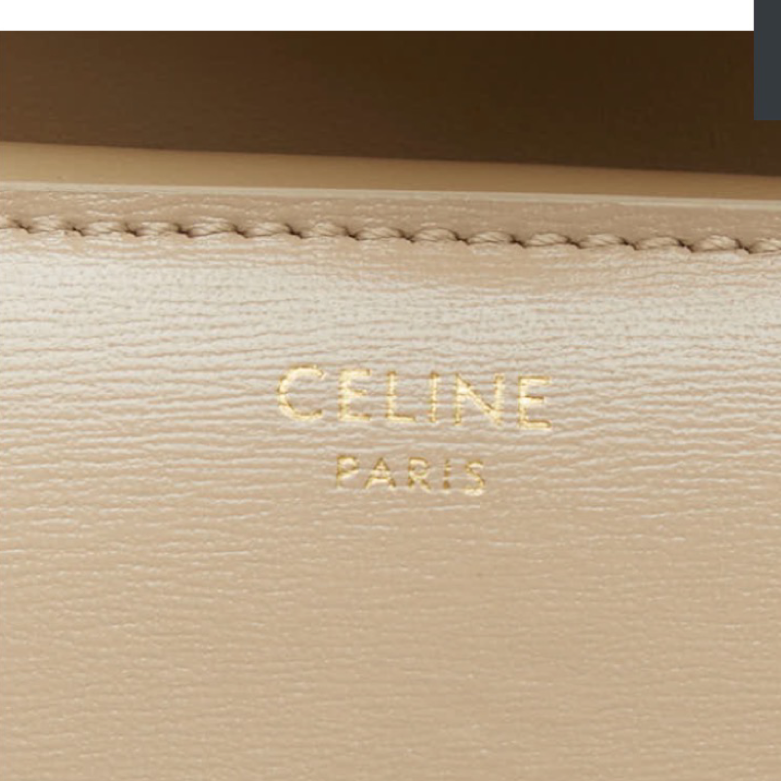 CELINE Triomphe Small Flap Wallet Beige Leather Previously Owned Authentic
