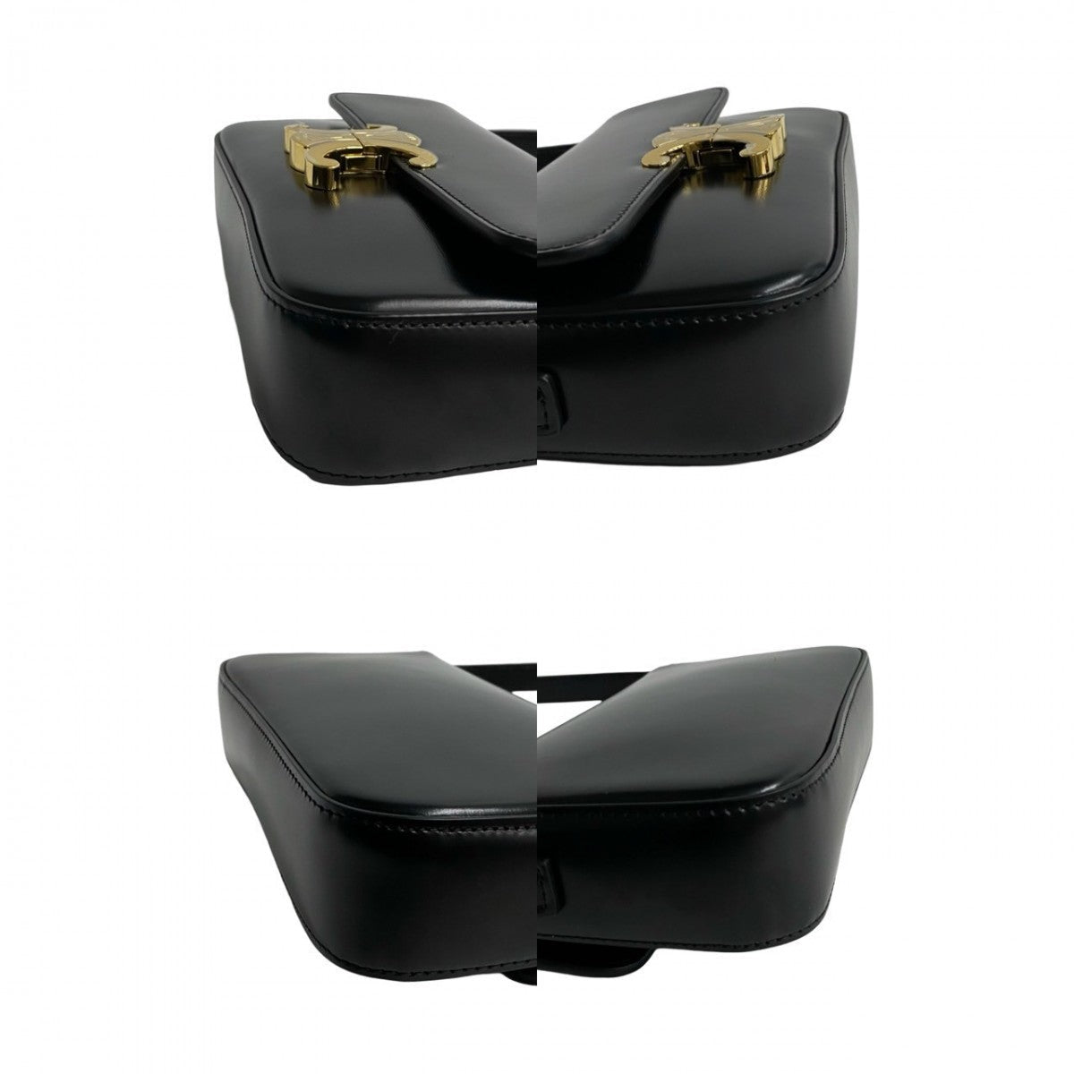 CELINE Triomphe Claude black Leather