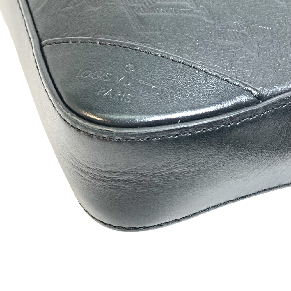 Louis Vuitton Duo Messenger Sling Bag Black Monogram Shadow Leather