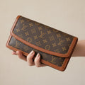 Louis Vuitton Pochette Dame PM Monogram Canvas Brown Clutch Bag  Previously Owned Authentic