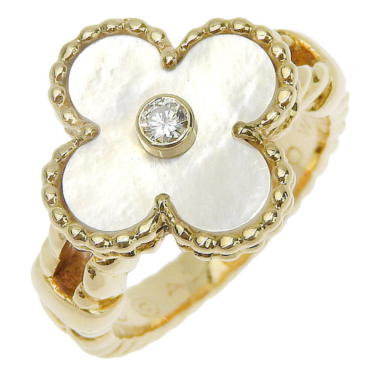 VAN CLEEF & ARPELS Alhambra Ring 18K Yellow Gold & White Shell