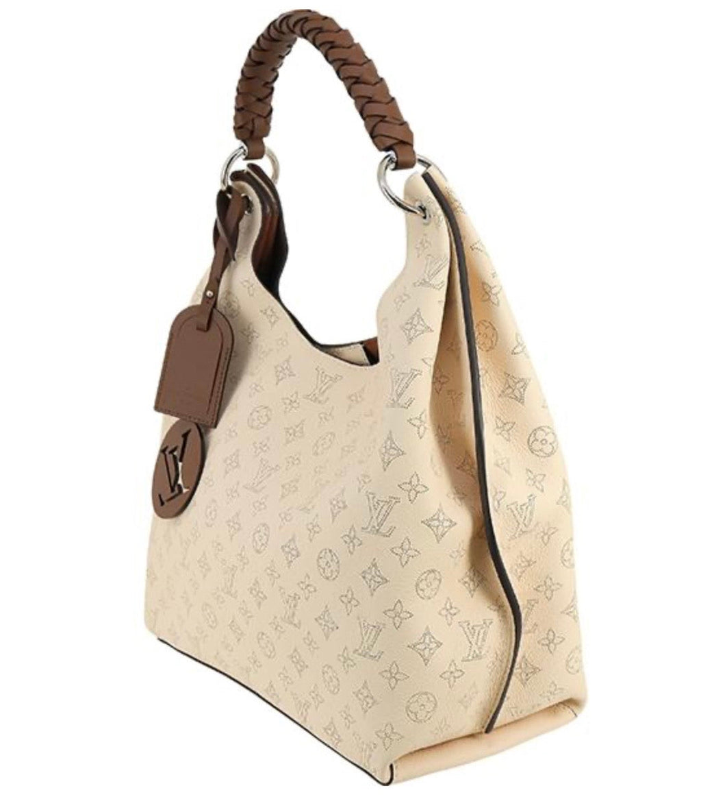 Louis Vuitton Carmel Hobo Mahina Leather Creme Off-White Shoulder Bag Pristine Condition Previously Owned Authentic