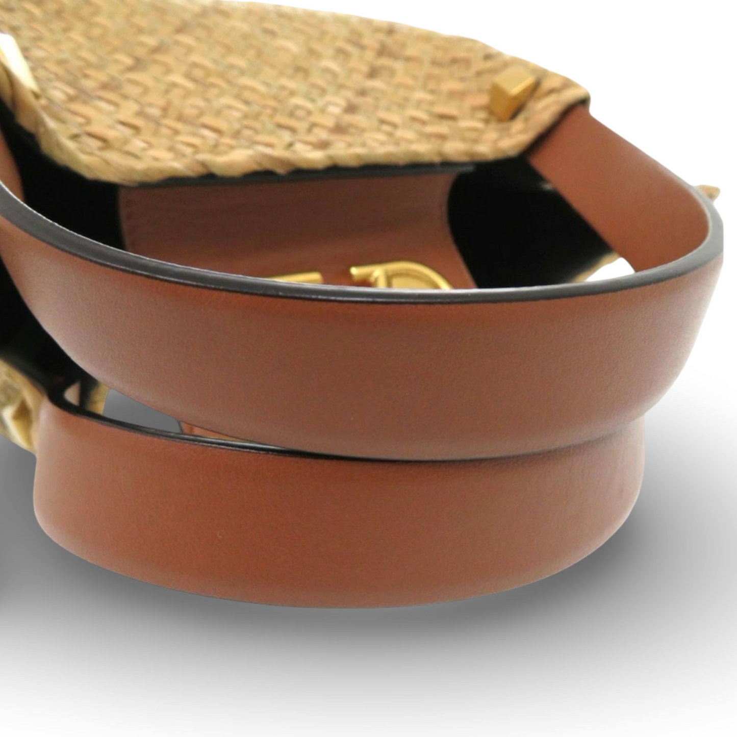 Valentino Garavani V Logo Straw 2-Way Tote Crossbody Beige Brown – Excellent Condition | L’LUXE Authentic’s