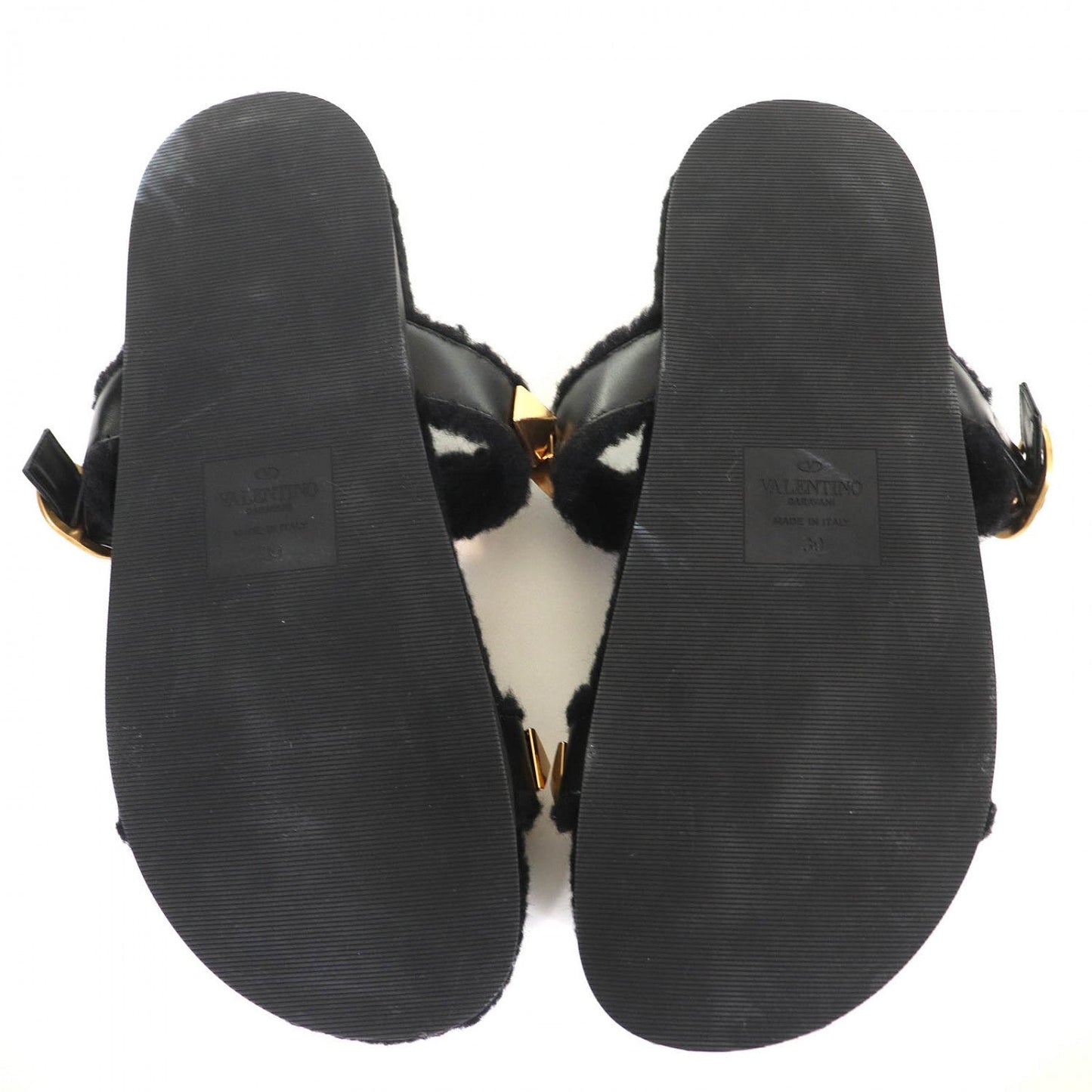 VALENTINO GARAVANI – Sandals – Leather Black  – Size Euro 39 –