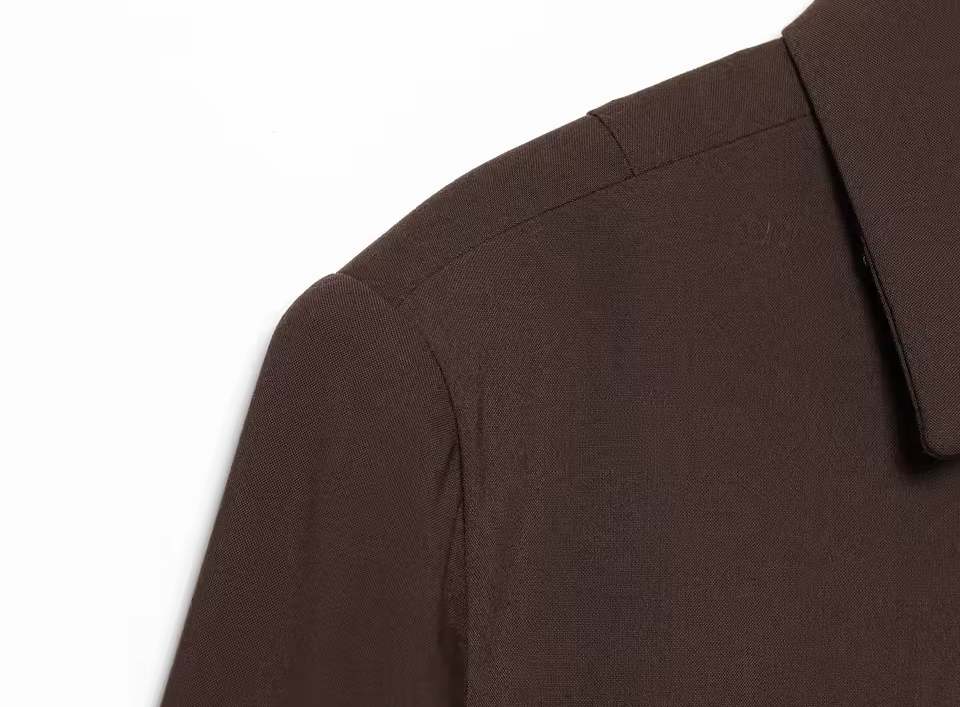 Brown Cropped Blazer & Bermuda Pants Set – Elegant Casual Two-Piece Suit