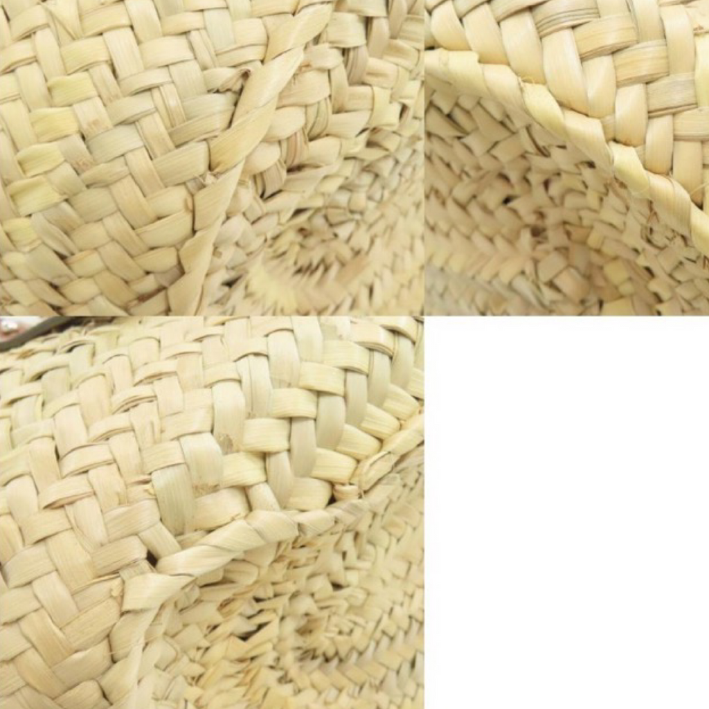 LOEWE Raffia Basket Tote Bag Natural Beige & Tan Leather – Previously Owned Authentic